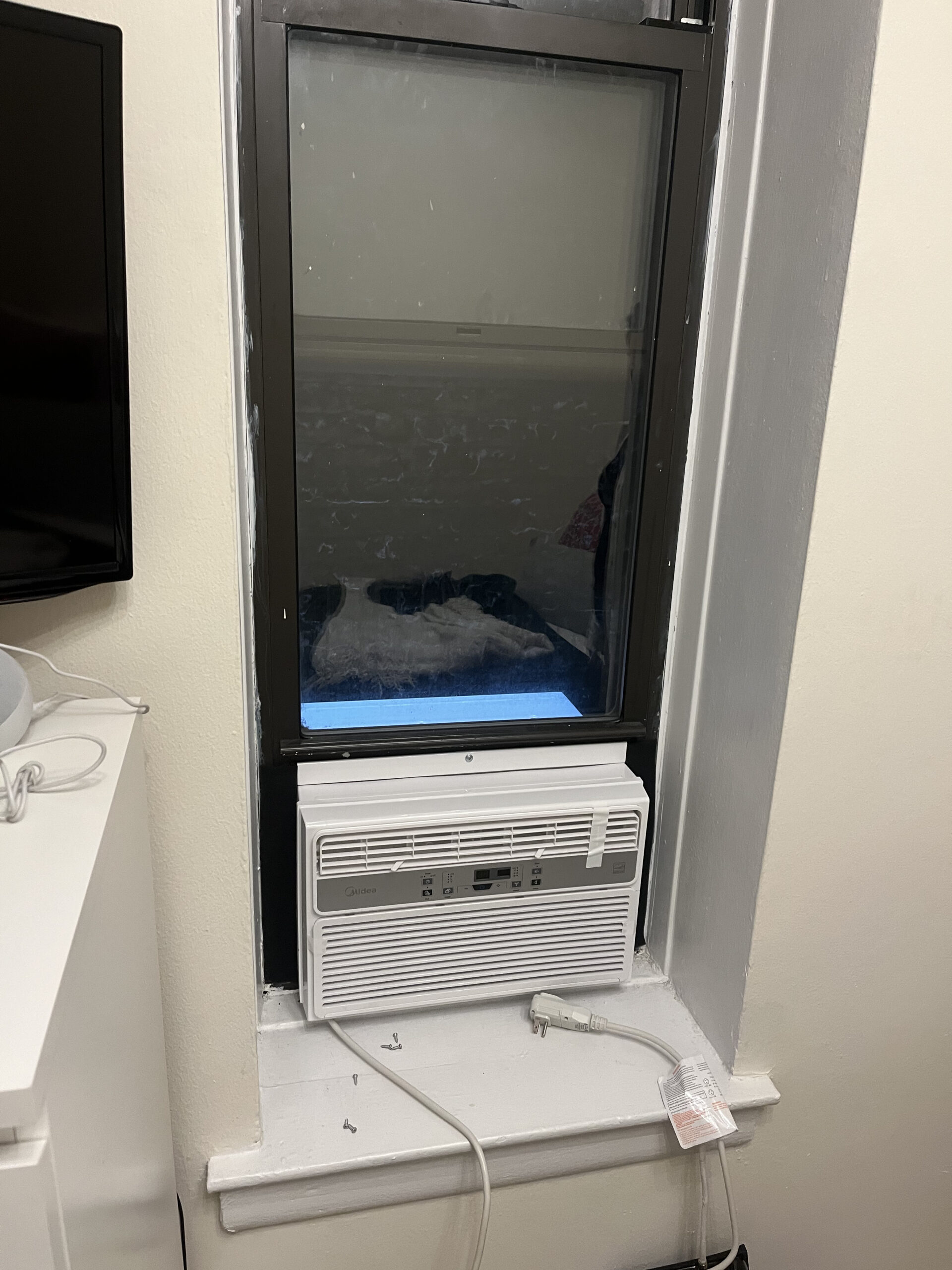 White window AC system installed professionally